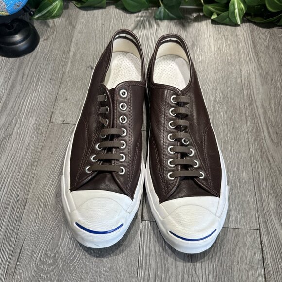 Converse Jack Purcell Signature OX Sneakers Mens 10 Burnt Umber Leather 149911c - Picture 2 of 11